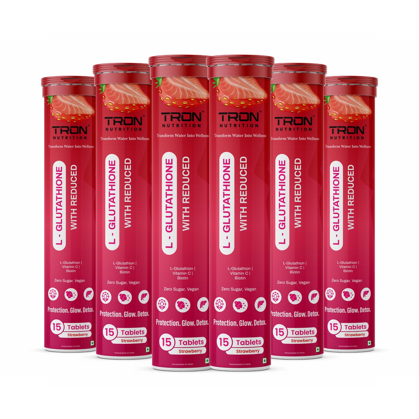 Tron L-Glutathione Effervescent | Skin Glow | Hair Support | Zero Sugar | Orange