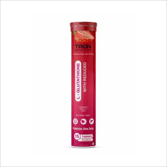 Tron L-Glutathione Effervescent | Skin Glow | Hair Support | Zero Sugar | Strawberry