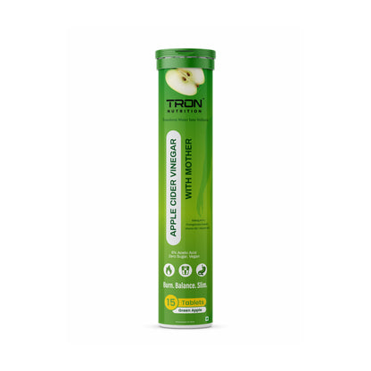 Tron ACV Effervescent with Mother | Gut Detox | Metabolism Support | Zero Sugar | Green Apple