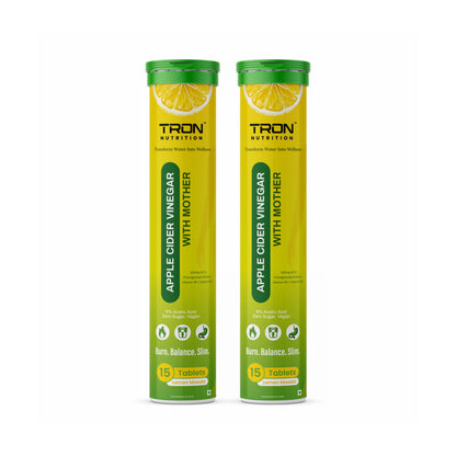 Tron ACV Effervescent with Mother | Gut Detox | Metabolism Support | Zero Sugar | Green Apple