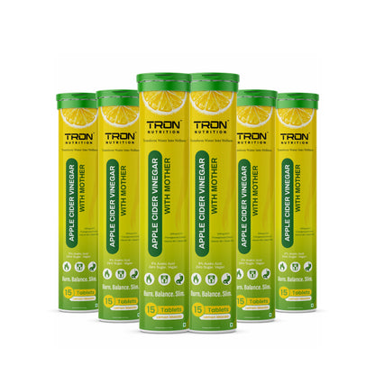Tron ACV Effervescent with Mother | Gut Detox | Metabolism Support | Zero Sugar | Green Apple