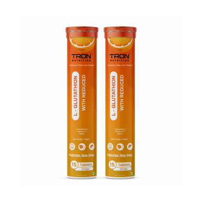 Tron L-Glutathione Effervescent | Skin Glow | Hair Support | Zero Sugar | Strawberry