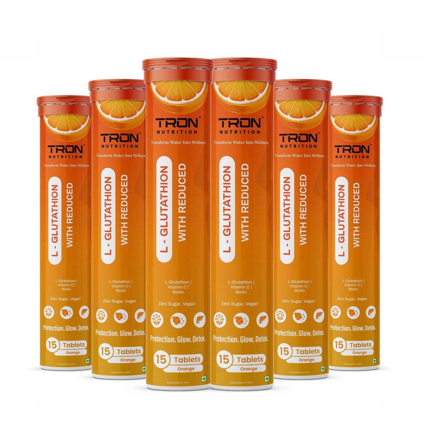 Tron L-Glutathione Effervescent | Skin Glow | Hair Support | Zero Sugar | Strawberry