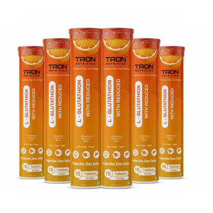 Tron L-Glutathione Effervescent | Skin Glow | Hair Support | Zero Sugar | Strawberry