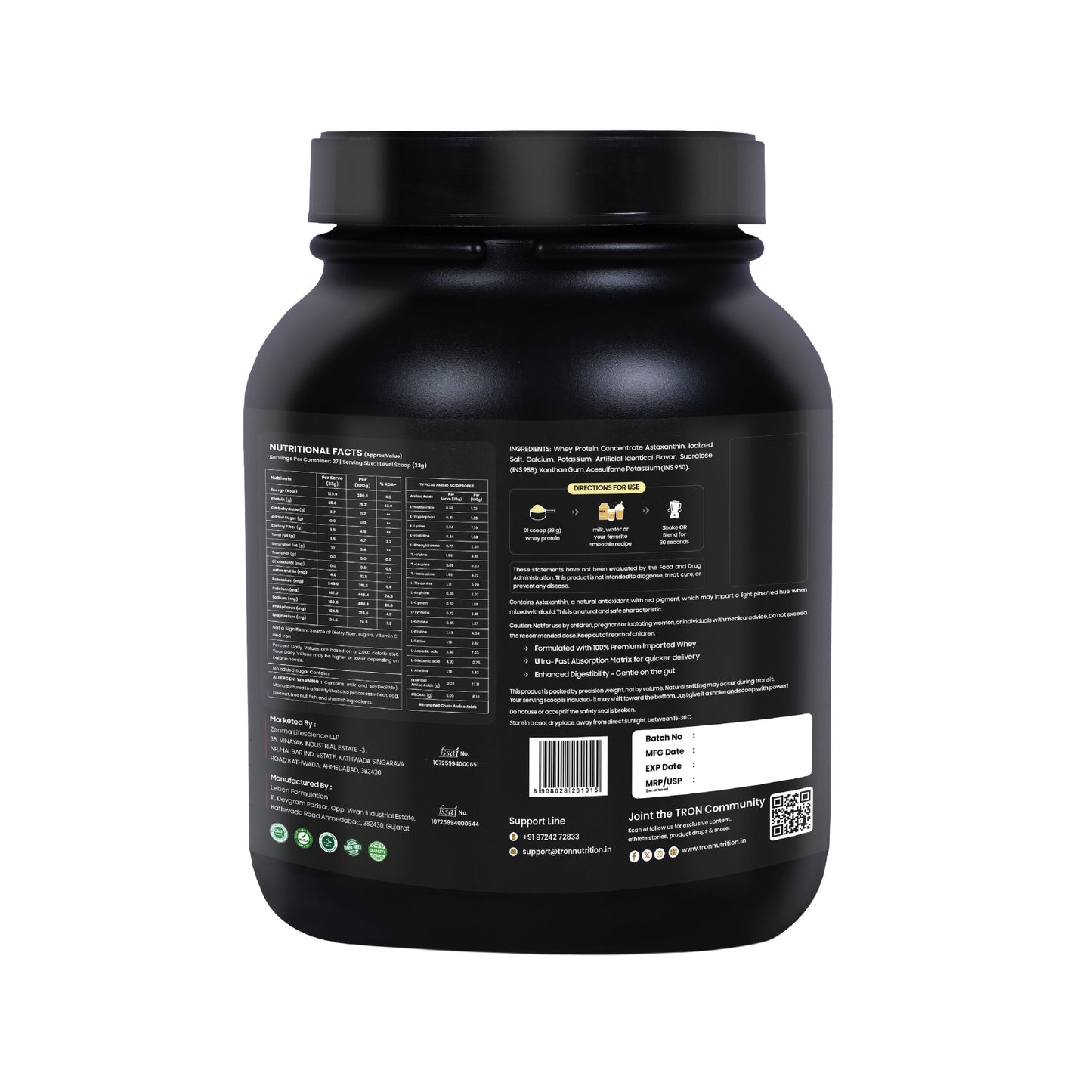 Tron Whey Protein | World's First Astaxanthin Infused Whey